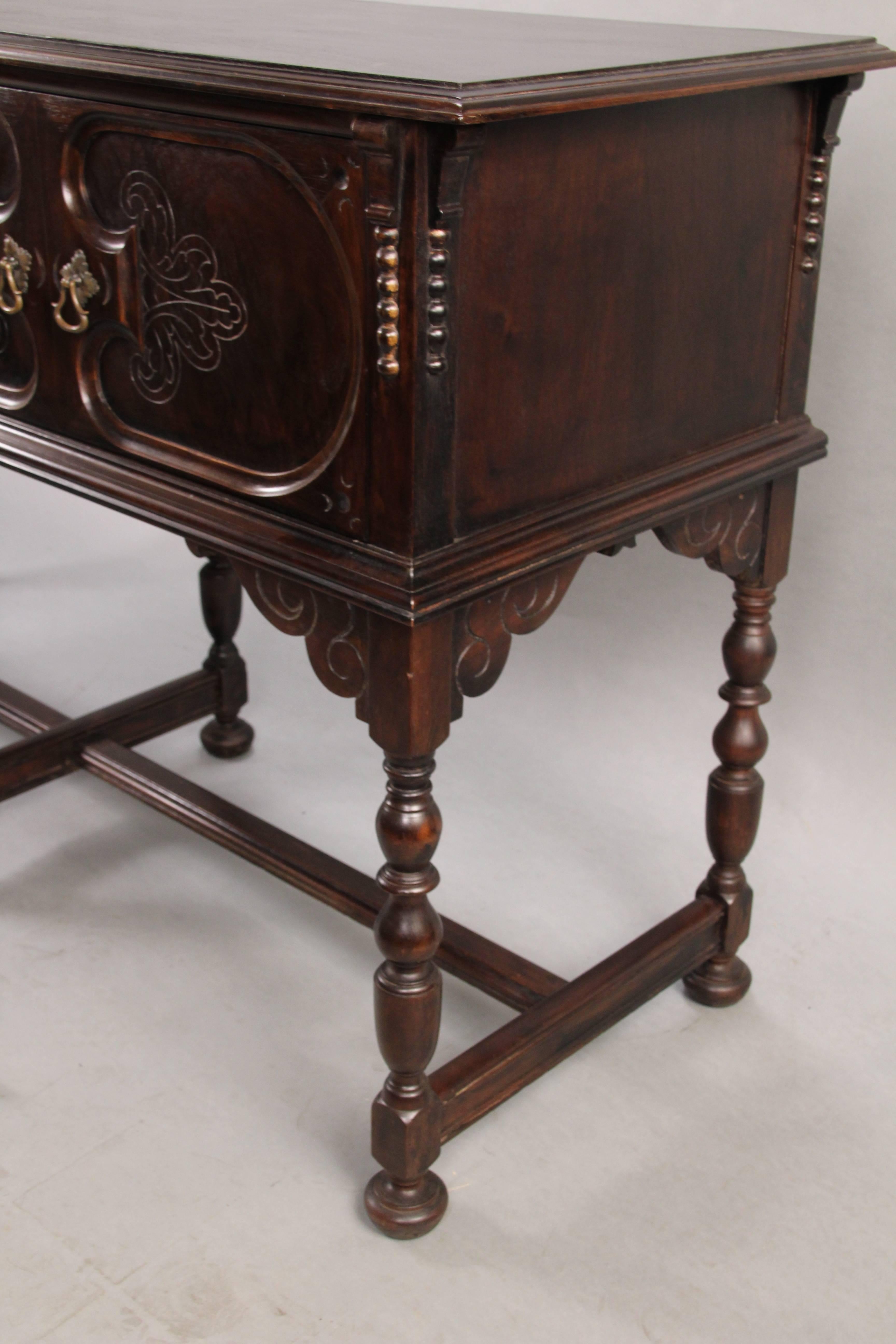 Spanish Colonial 1920s Antique Spanish Revival Walnut Sideboard