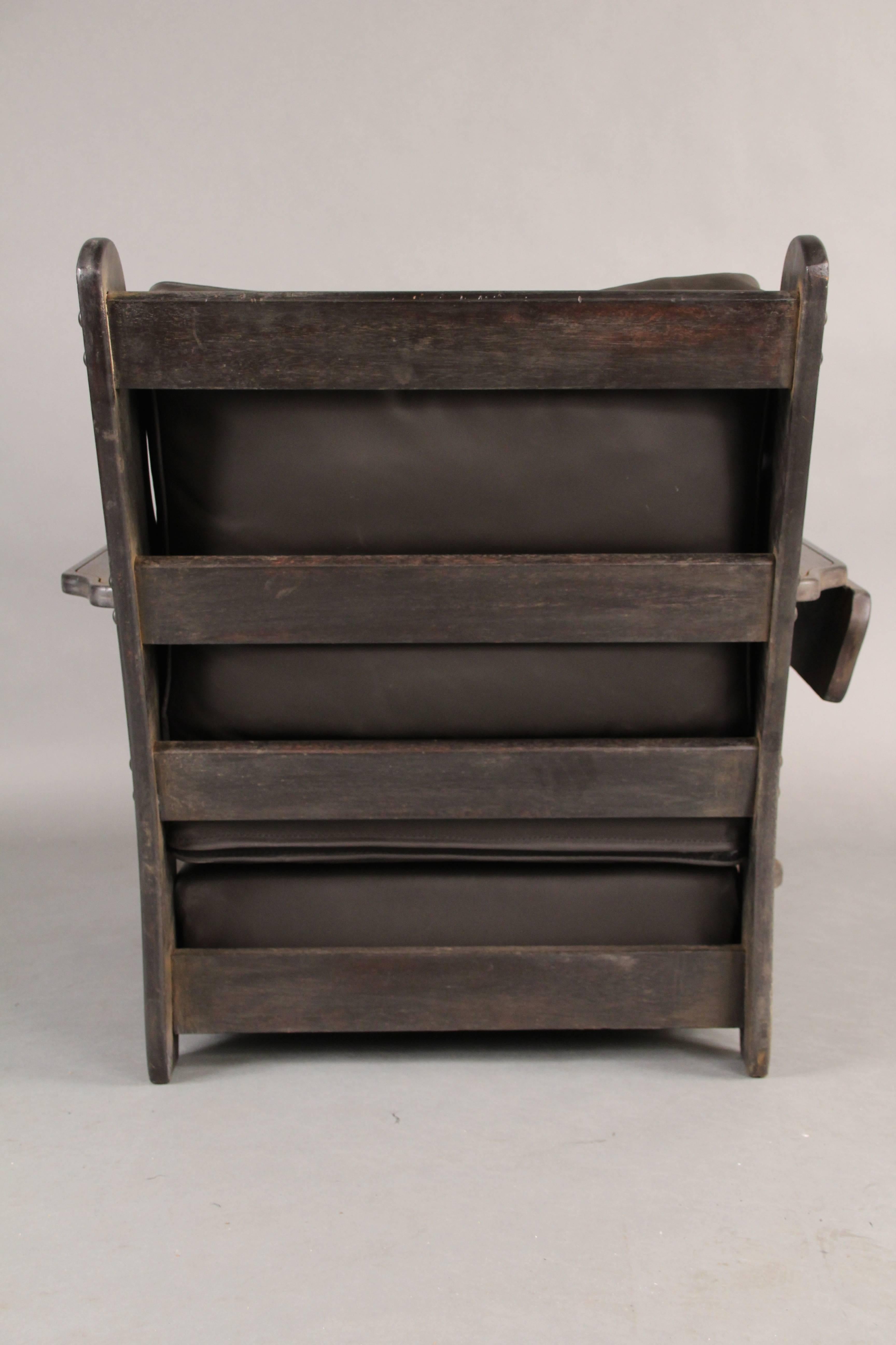 Rancho Monterey Antique Ranch Monterey Period 1930s Armchair with Folding Arm Restored Finish For Sale