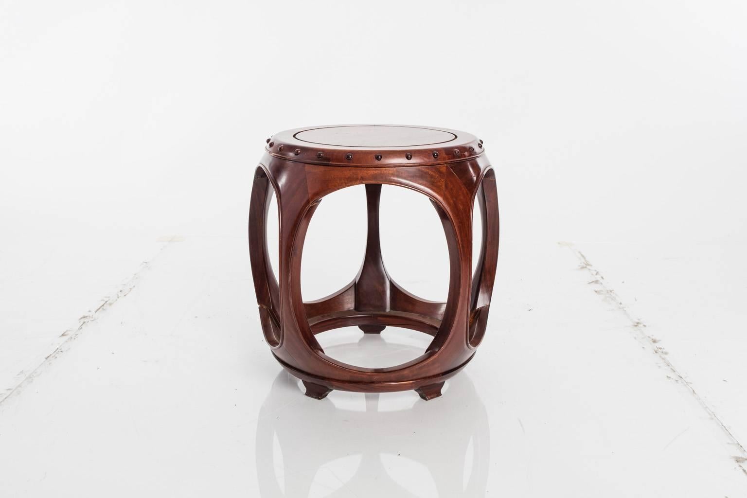 Rosewood barrel table.