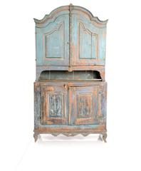 Blue Painted Provincial Cabinet