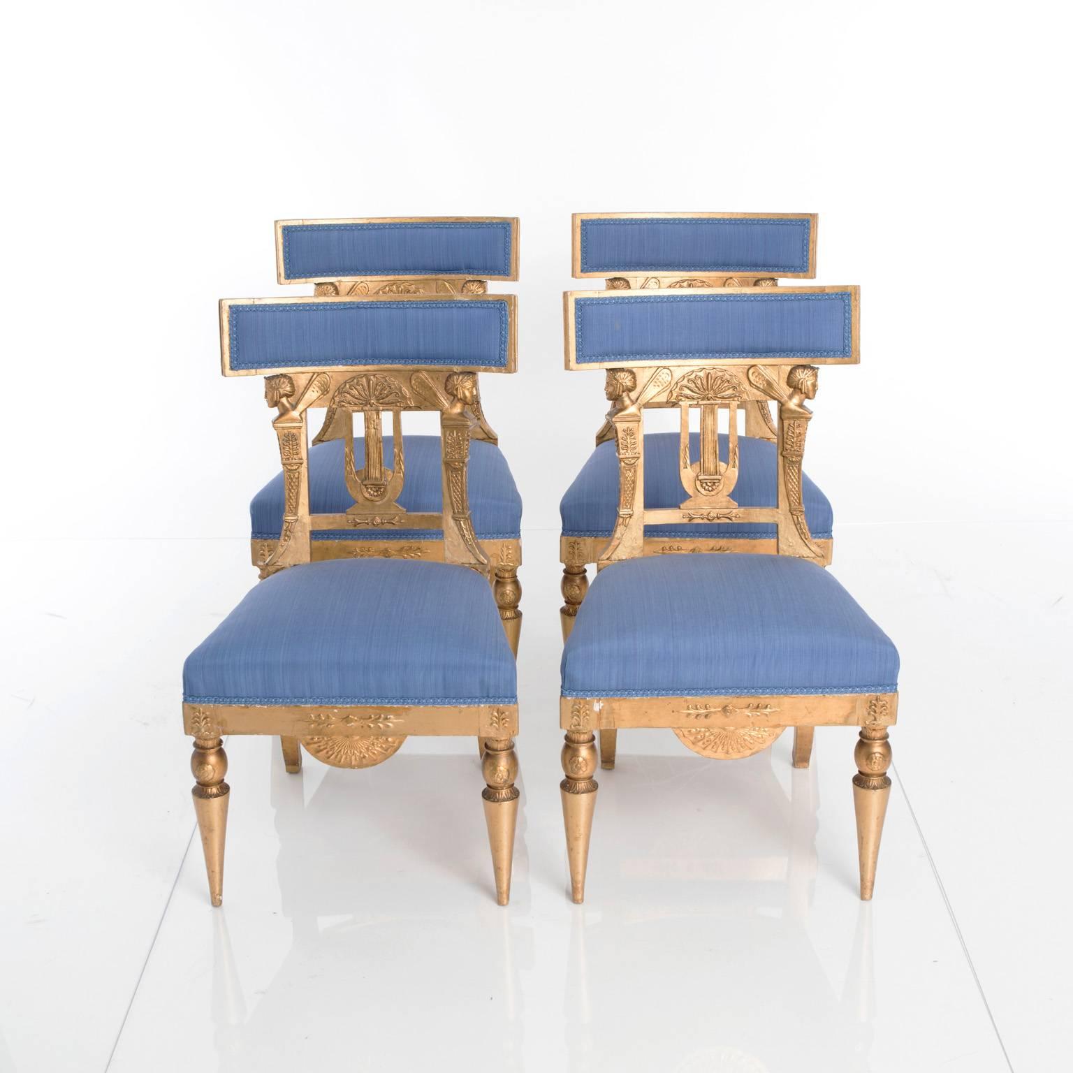 20th Century Set of Four Late Gustavian Chairs and Two Stools