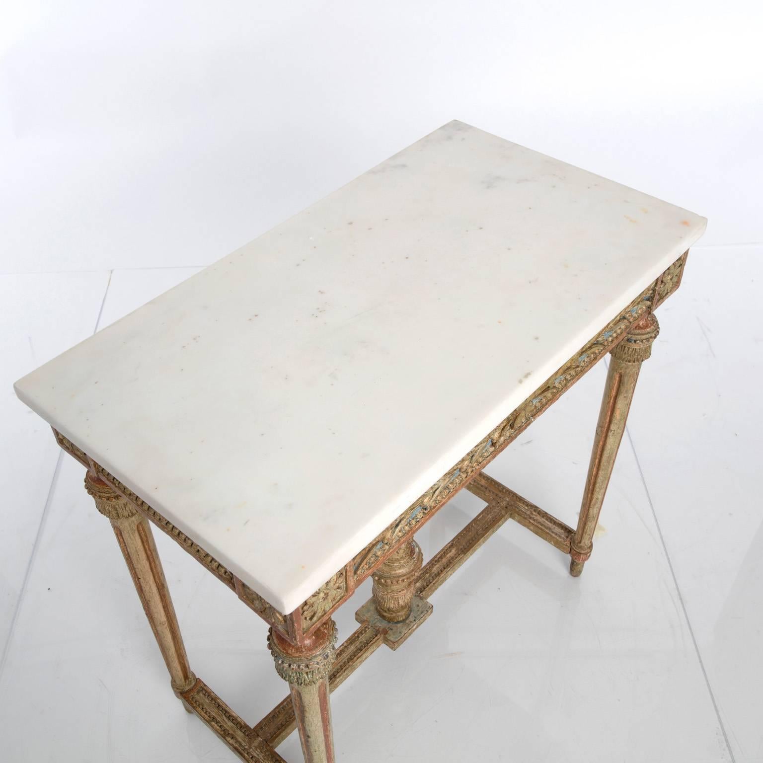 Swedish Giltwood Gustavian Console Table with Marble Top