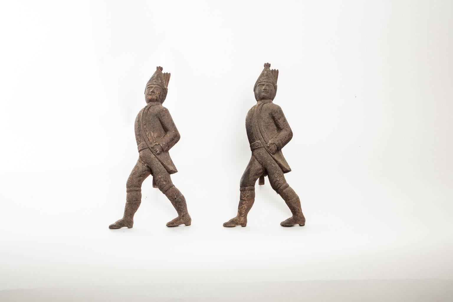 Pair of 19th century Hessian soldier andirons.