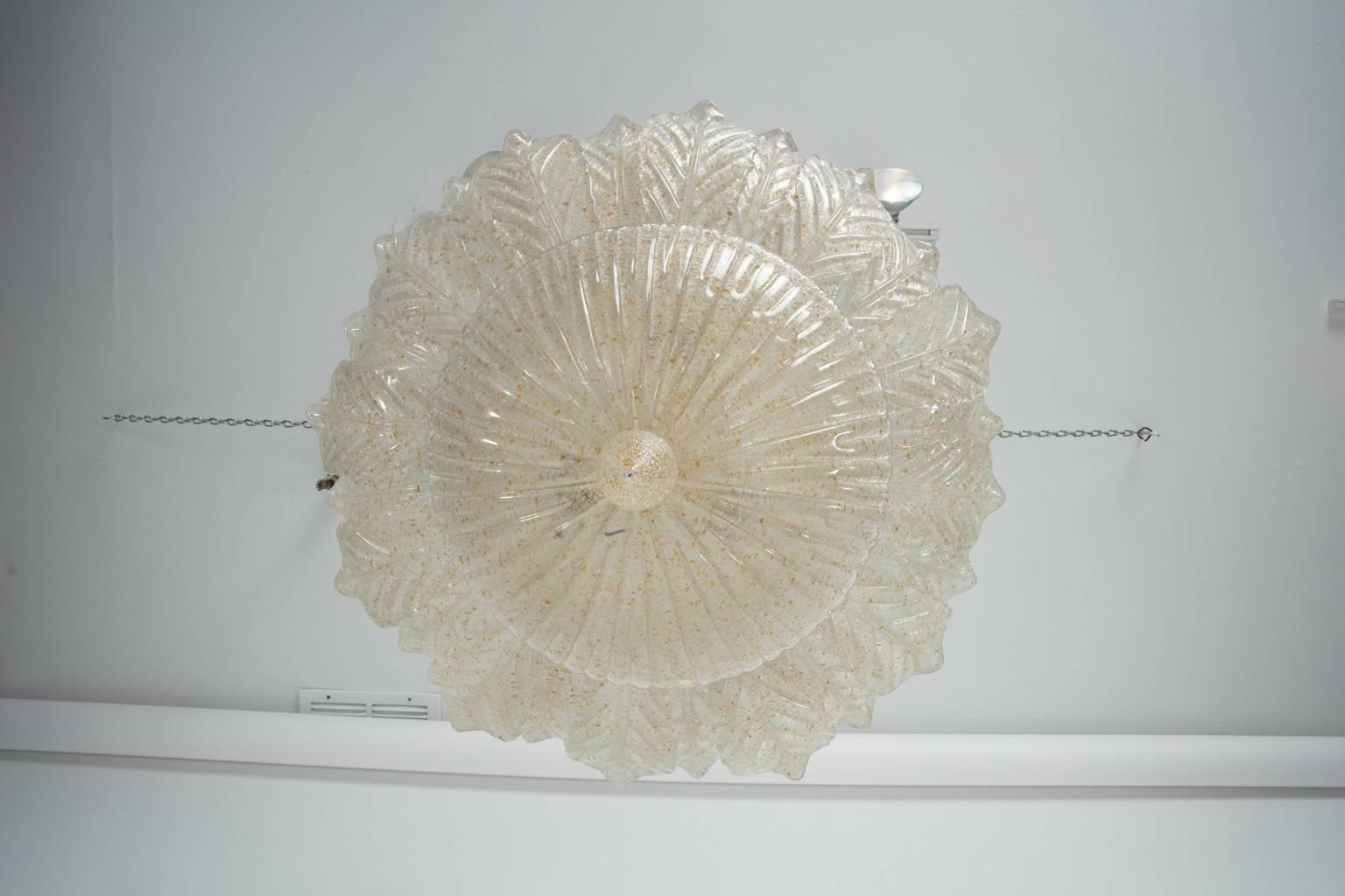 20th Century Murano Glass Palmette Chandelier