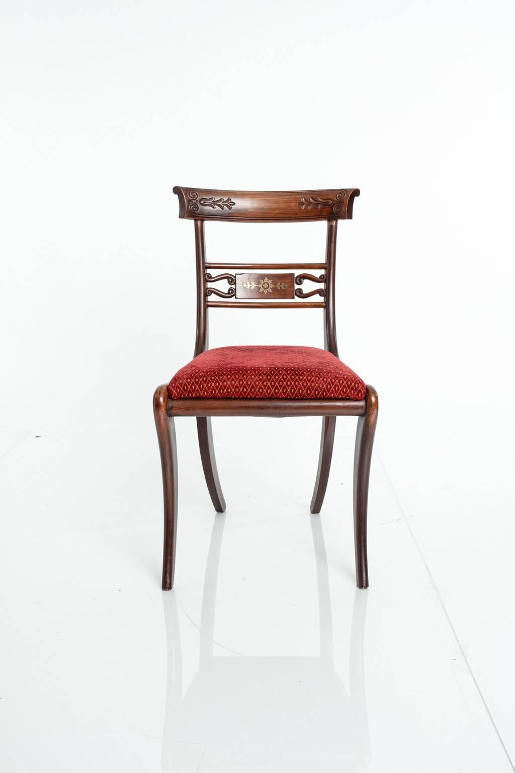 Regency Style Klismos Chairs In Good Condition In Stamford, CT