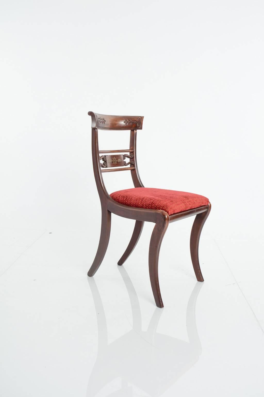 Inlay Regency Style Klismos Chairs