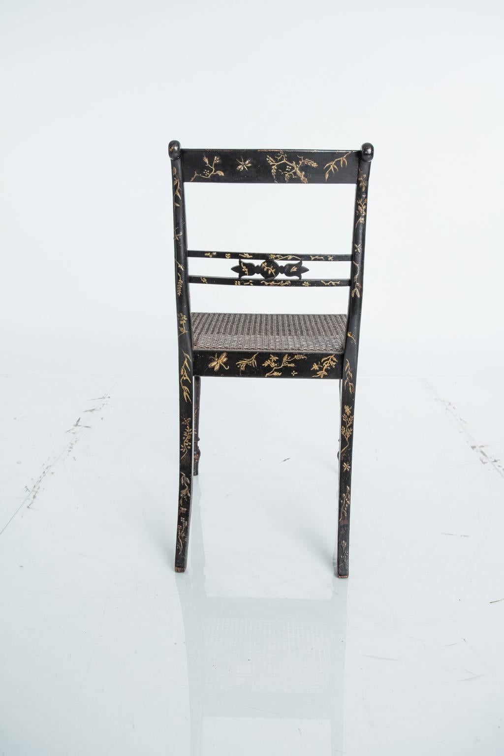 19th Century Regency Style Chinoiserie Side Chairs