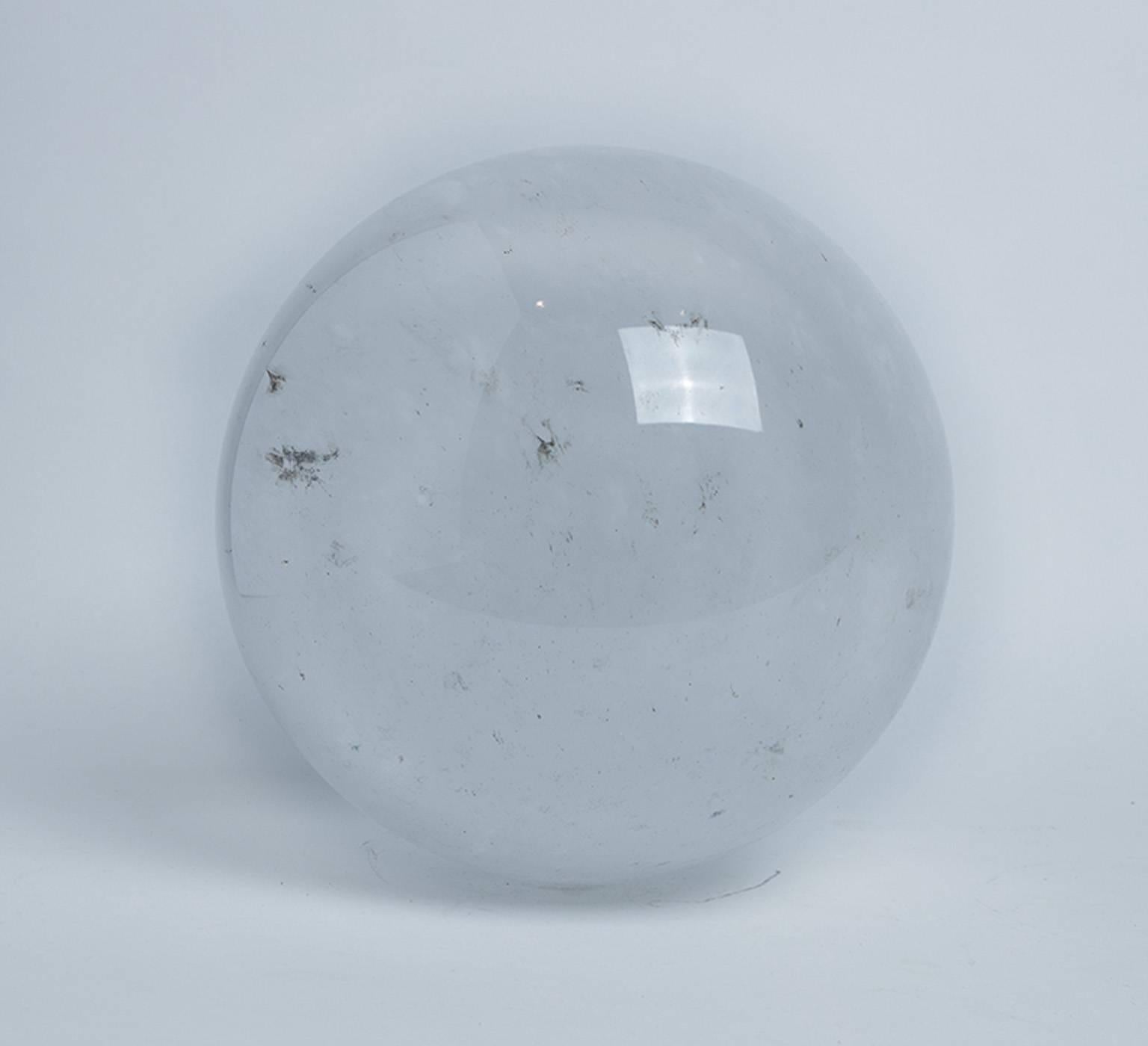 Large rock crystal sphere.