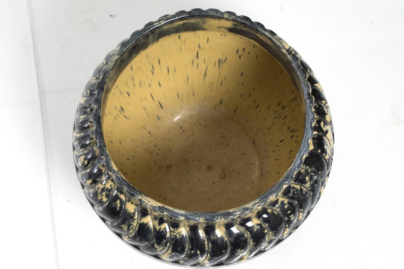 Splatterware ceramic planter.
   