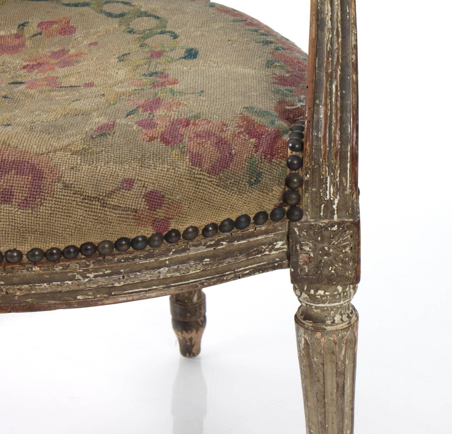 Louis XV Style Needlepoint Armchairs For Sale 3