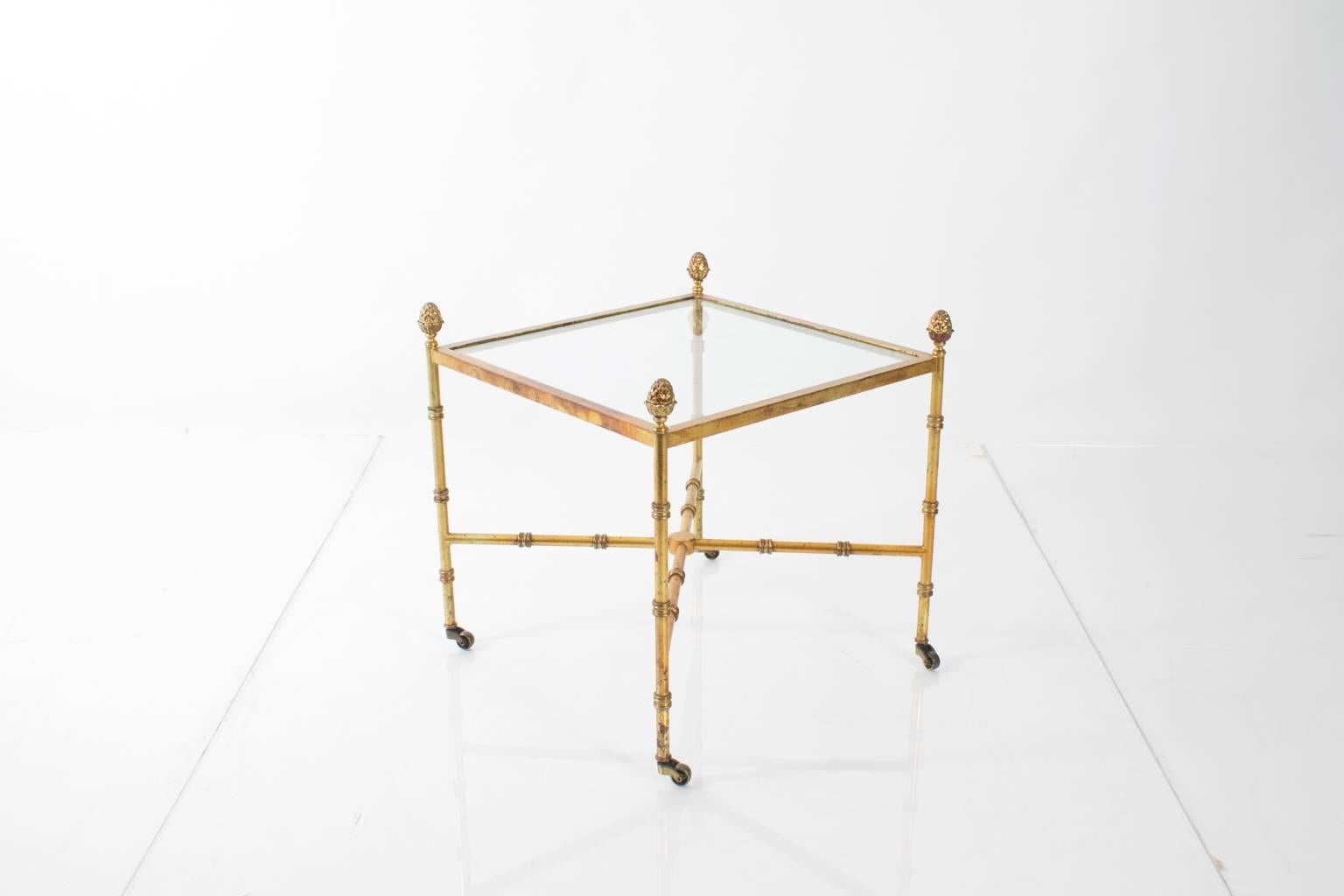 Gilt Faux Bamboo Side Tables