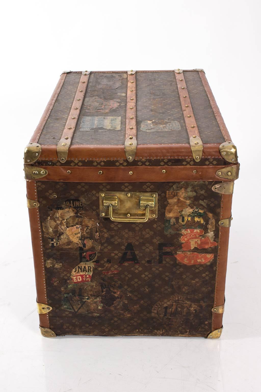 Early 20th Century 1920s Steamer Trunk For Sale