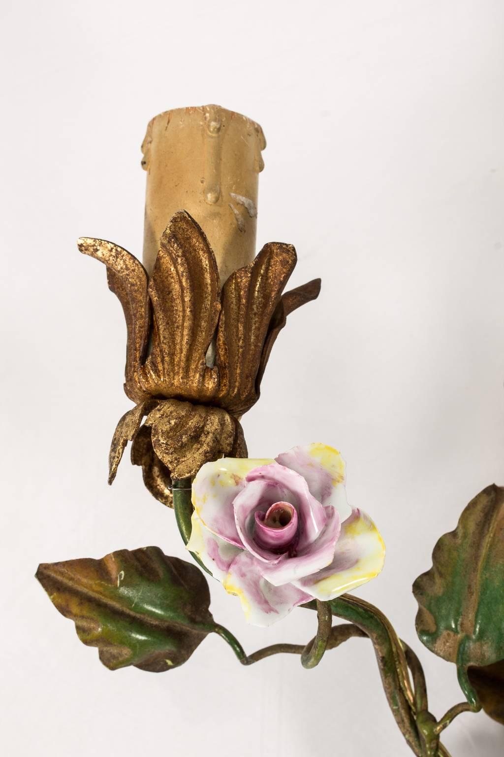 French Floral Wall Sconces For Sale