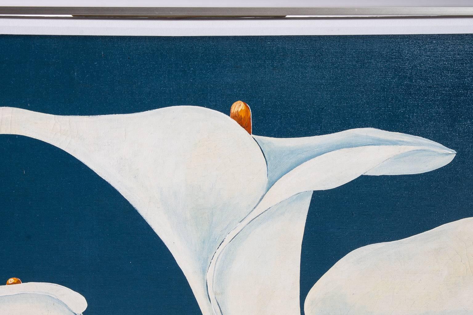 Calla Lily Oil Painting In Good Condition For Sale In Stamford, CT