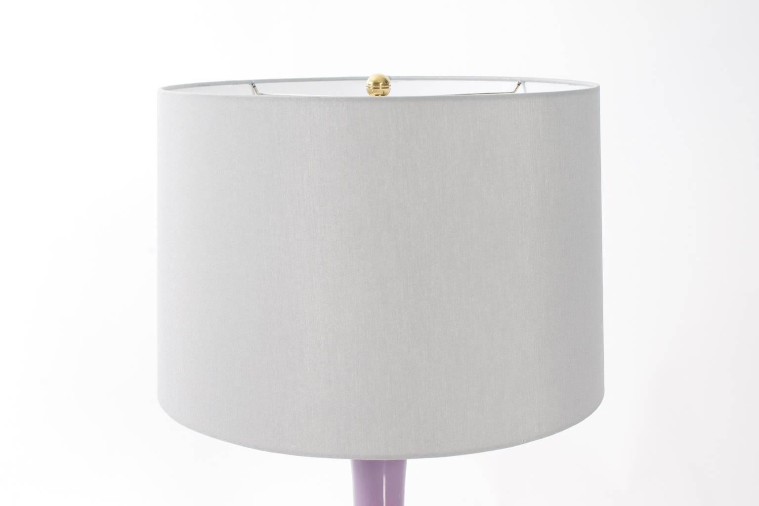 20th Century Purple Glaze Ceramic Lamp For Sale