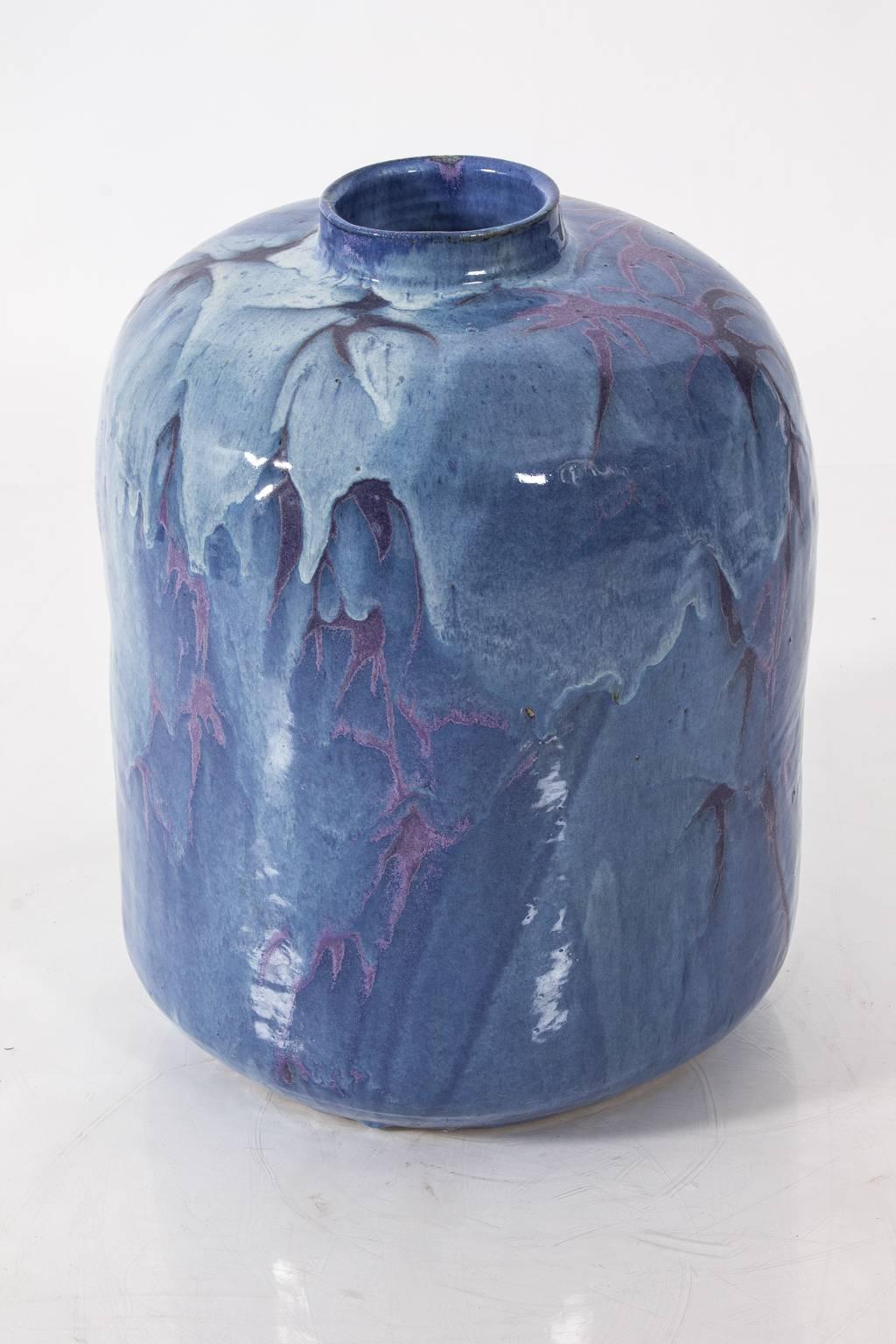 20th Century Large Blue Glaze Vase  For Sale