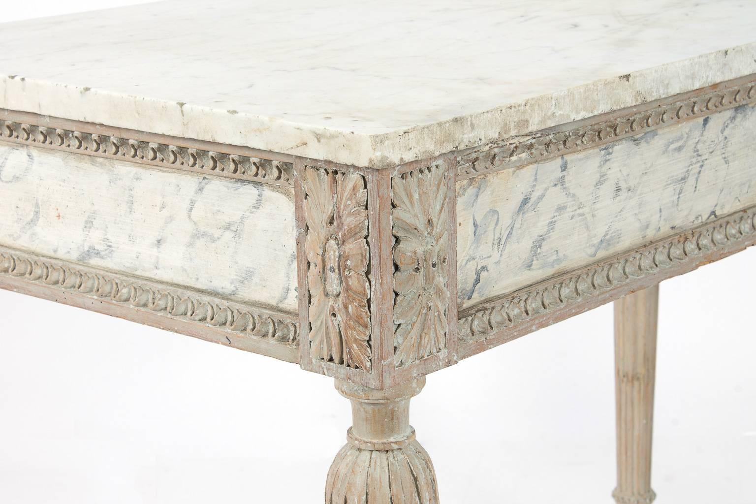 Bianco Carrara Marble Console For Sale 3