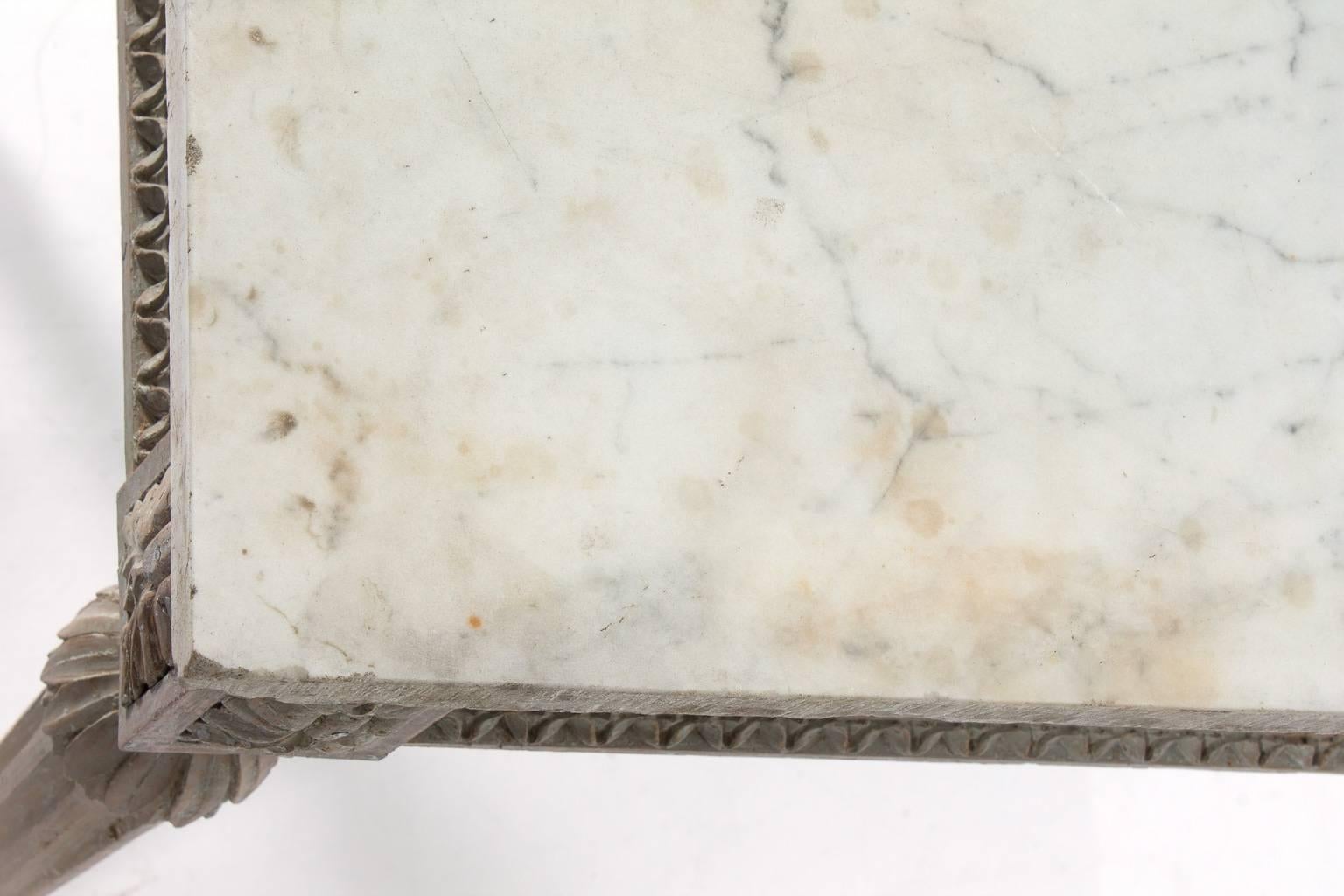 Bianco Carrara Marble Console For Sale 1