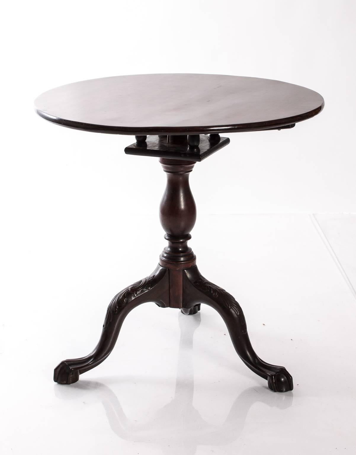 Mahogany flip-top table, 1800s or potentially earlier ball and claw.