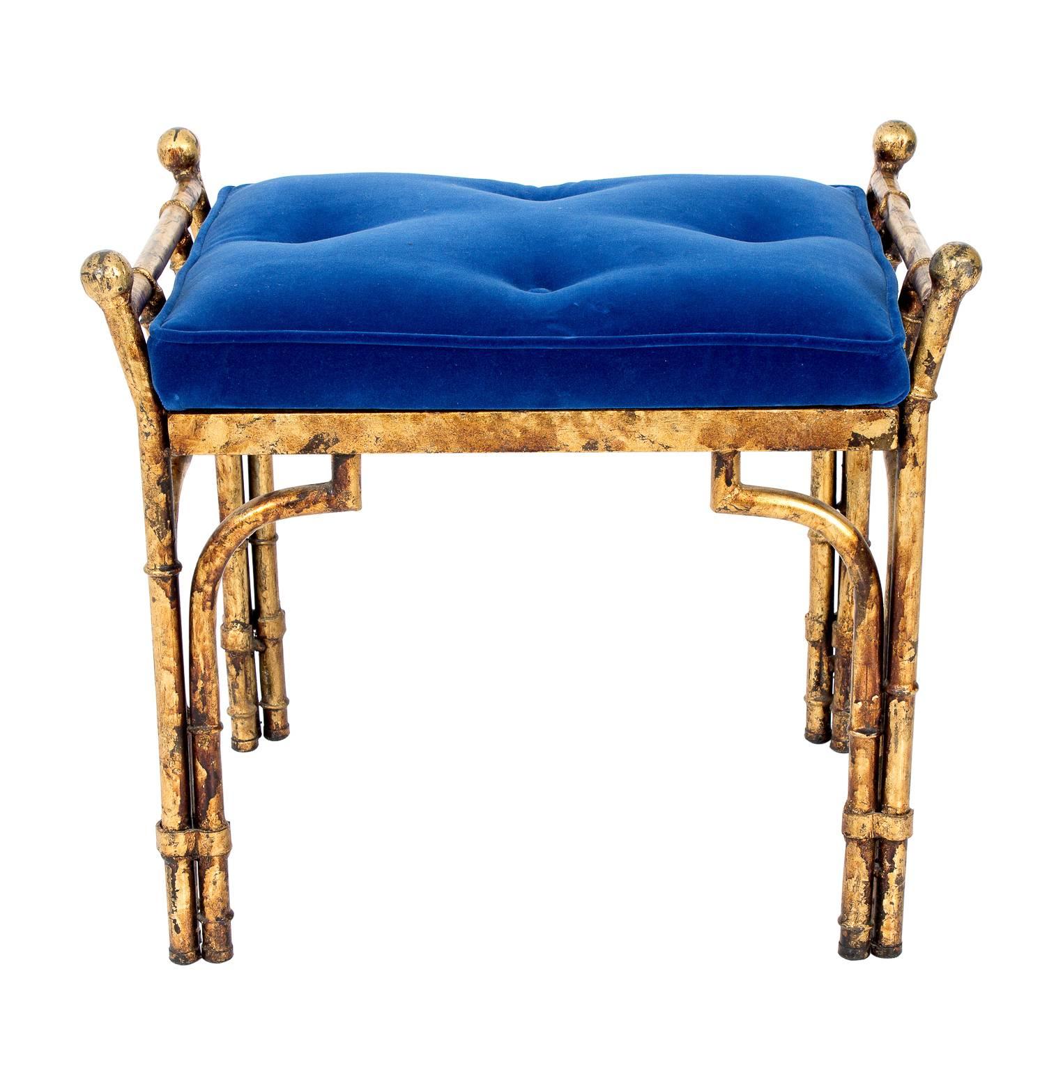 Blue Velvet Bench