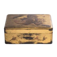 Meiji Period "Rooster" Lacquered Box