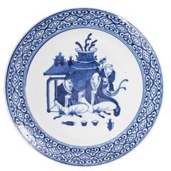 Antique Blue and White Chinese Plate