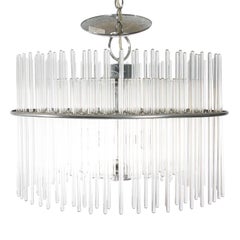 Gaetano Sciolari Glass Rod Chandelier, 1980s