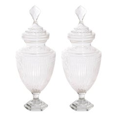 Pair of Crystal Apothecary Jars