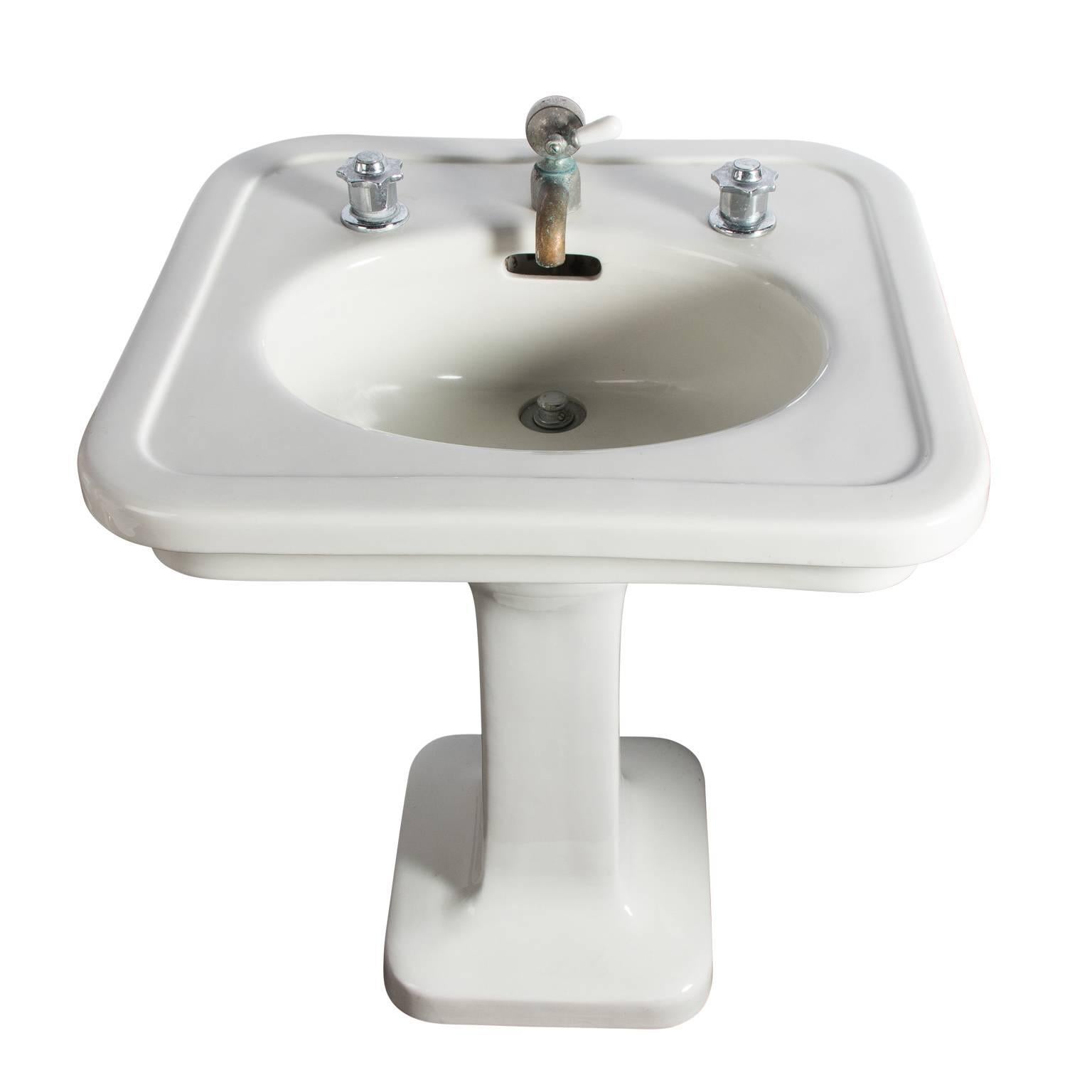 Small China Pedestal Sink