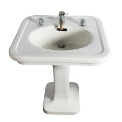 Antique Small China Pedestal Sink