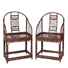 Pair of Modern Chinese Bamboo Armchair