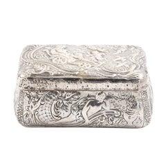 Sterling Silver Repoussé Trinket Box, circa 1900