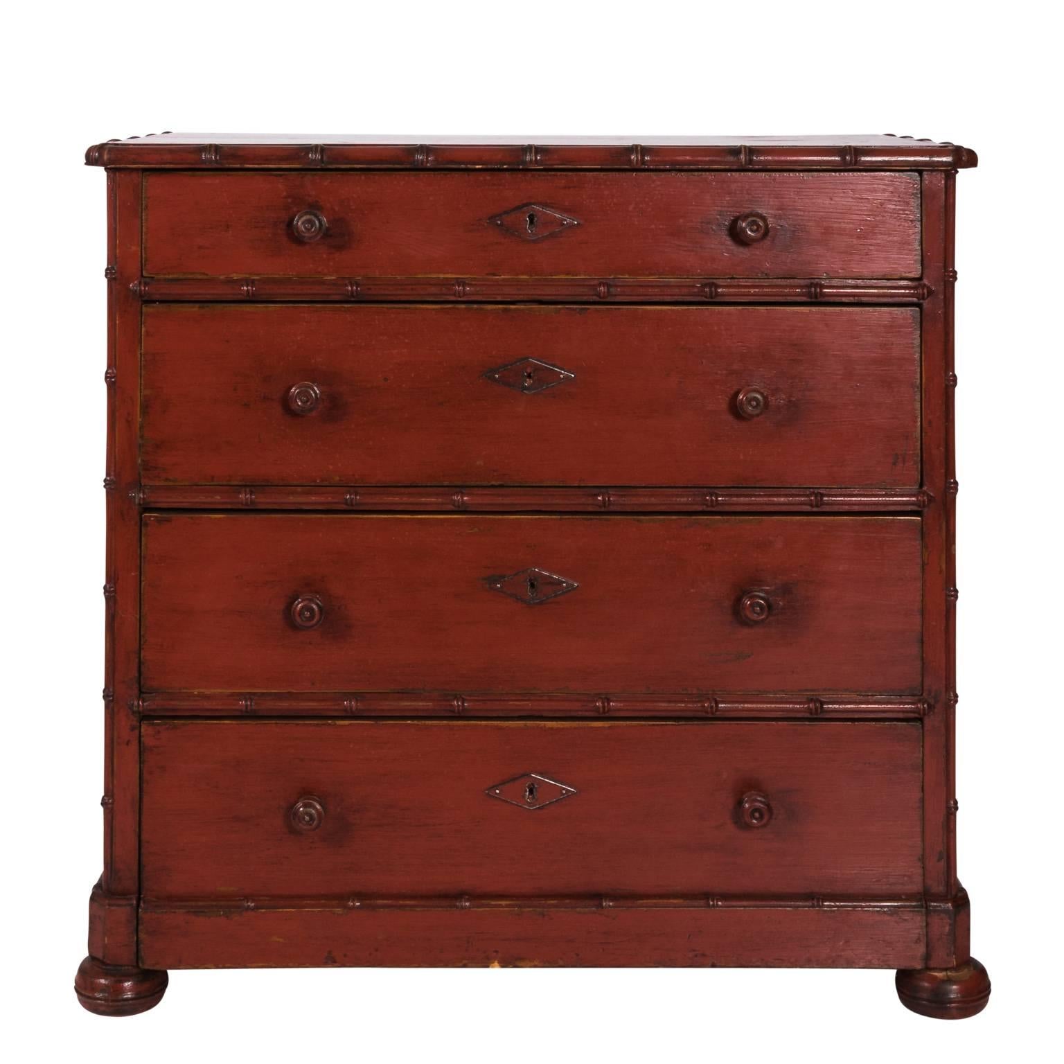 19th Century Bamboo Chest of Drawers