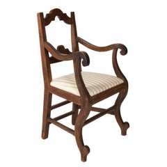 19th Century, Italian Walnut Armchair