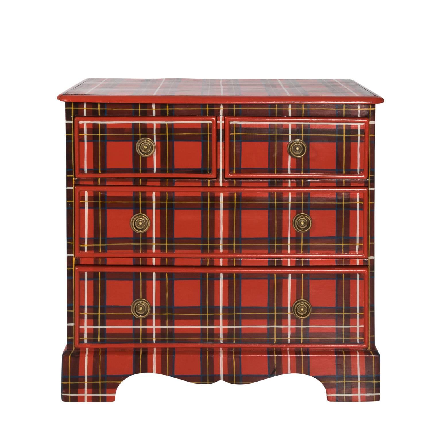 Victorian Plaid Painted Chest