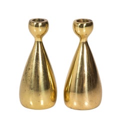 Pair of Brass Candleholders by Ben Serbel