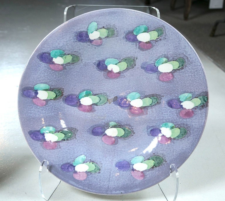 American Pair of Lyn Evans Pottery Chargers