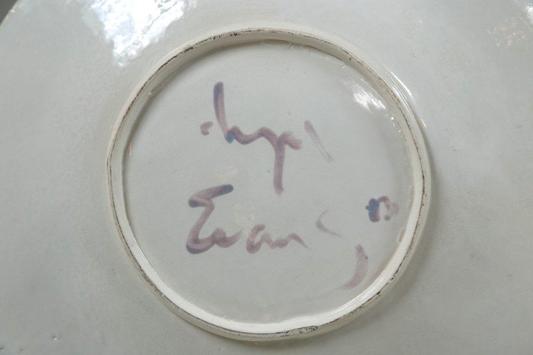 Pair of Lyn Evans Pottery Chargers In Excellent Condition In Stamford, CT