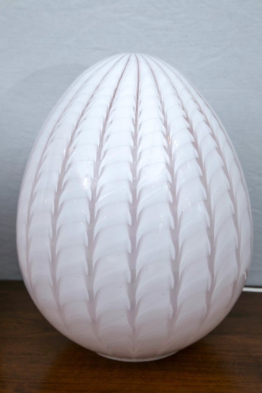 Mid-Century Modern Pair of Midcentury Murano Egg Lamps