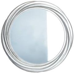 Round Silver Leaf Mirror