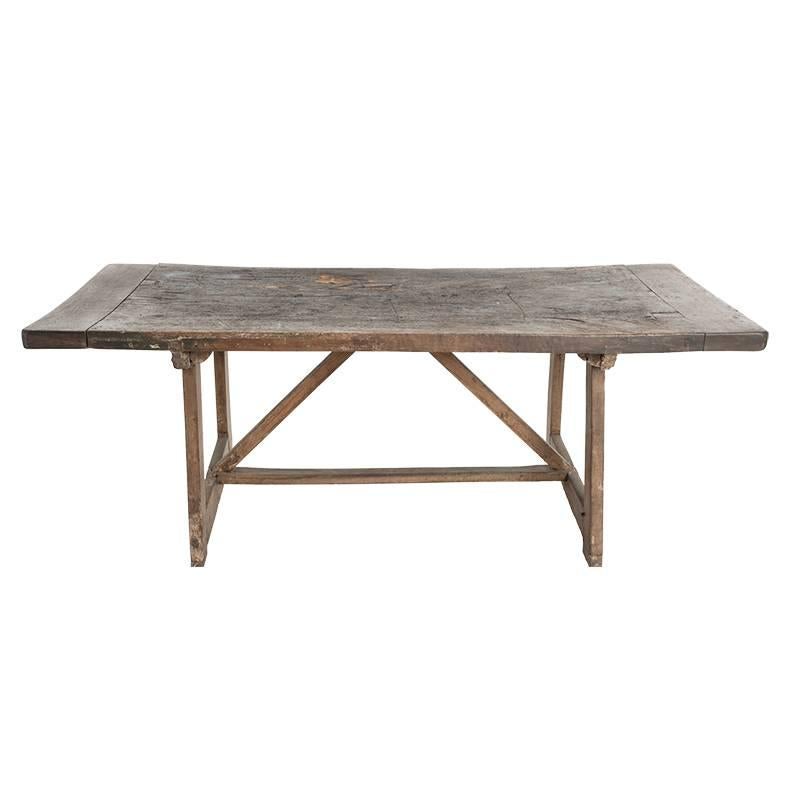 19th Century Walnut Trestle Table