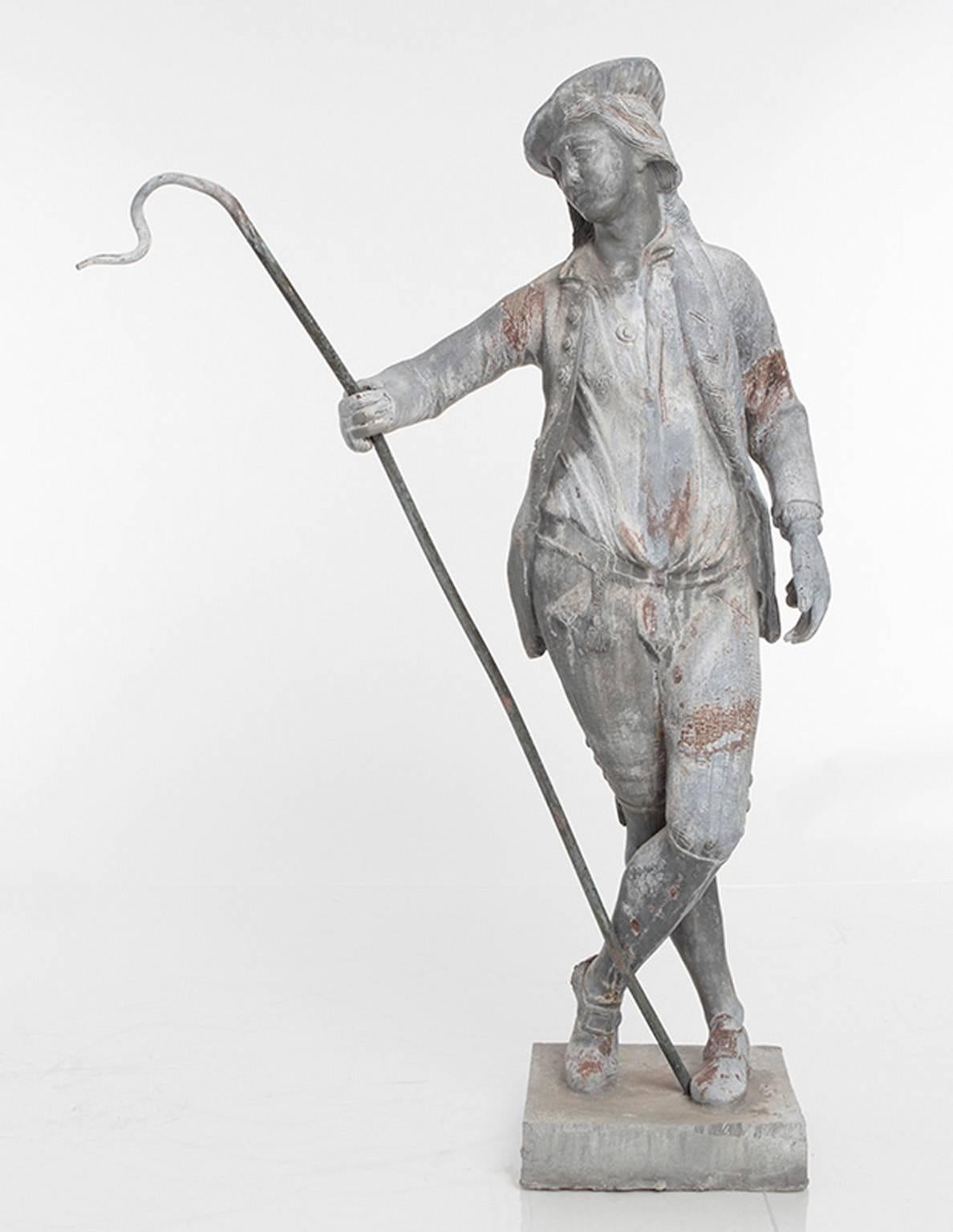 19th Century Shepherd and Shepherdess Garden Statues For Sale