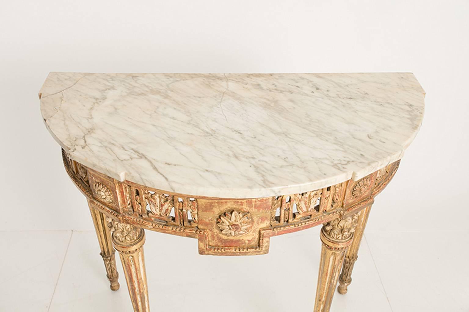 Italian Marble-Top Console