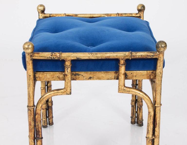 Blue Velvet Bench At 1stdibs