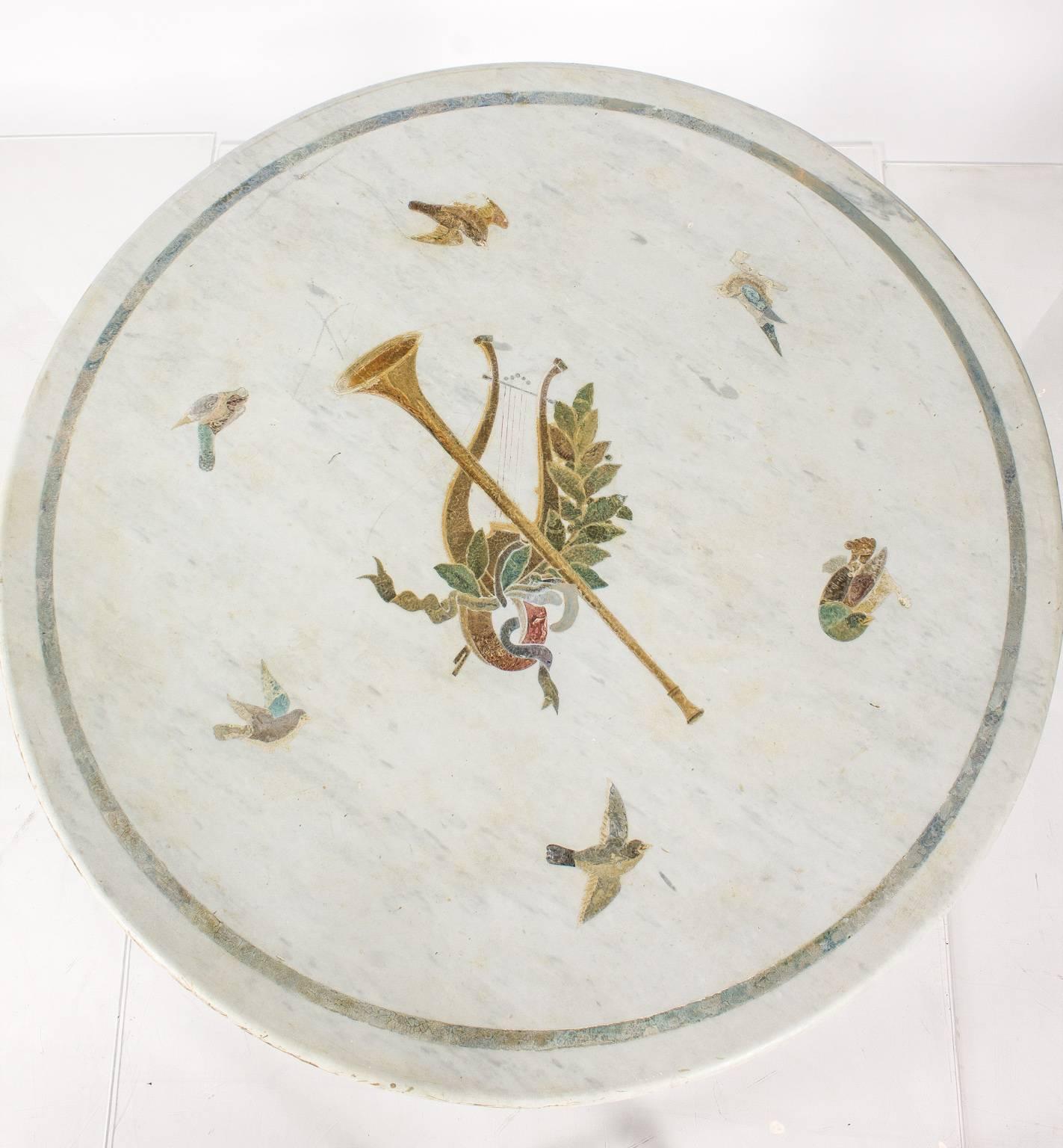 Neoclassical Marble-Top Table For Sale 1