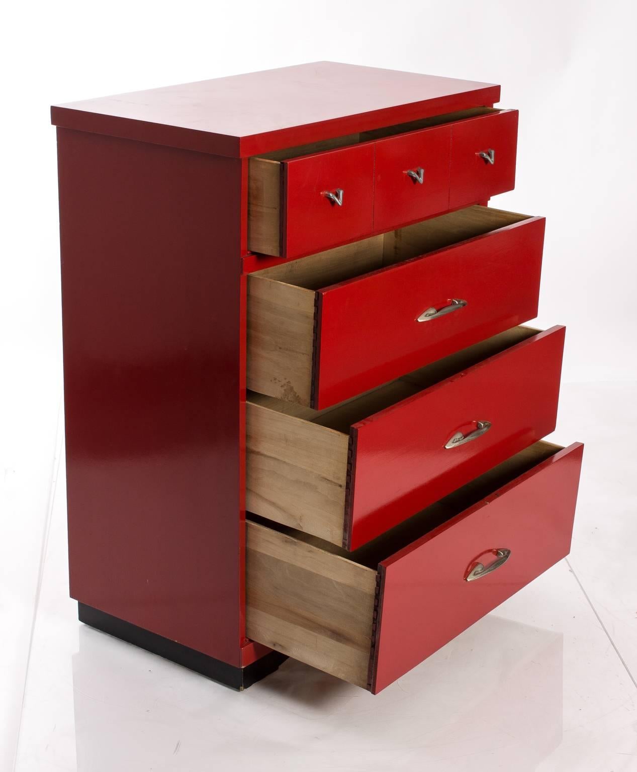 20th Century Red Lacquered Chest