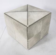 Cream Hide Ottoman