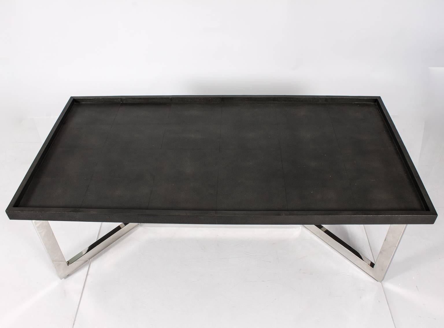 20th Century Faux Shagreen Coffee Table