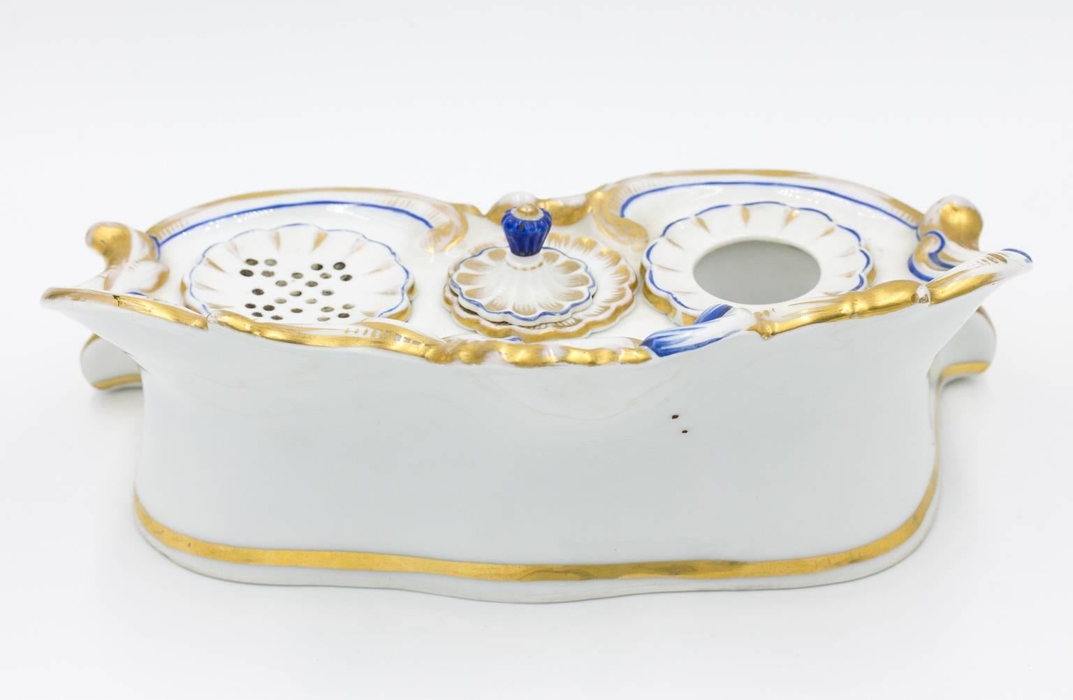 Staffordshire Porcelain Inkwell 1