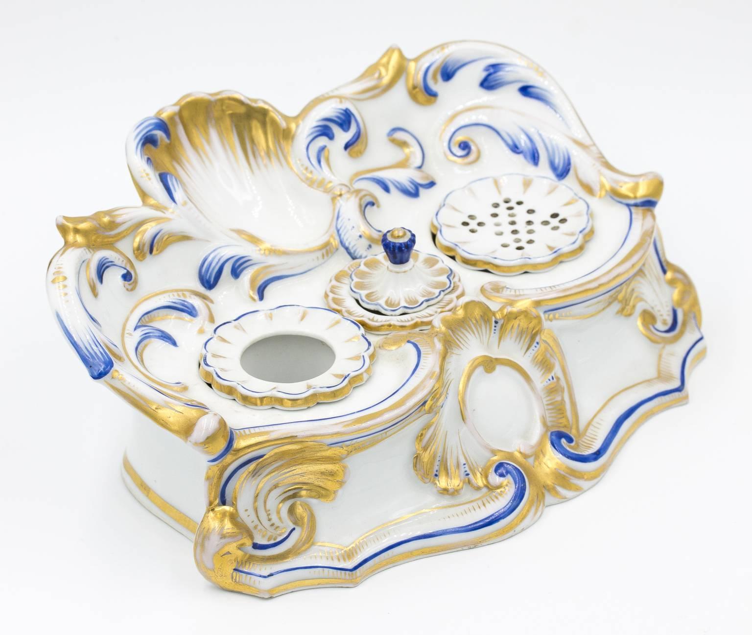 Staffordshire Porcelain Inkwell 3